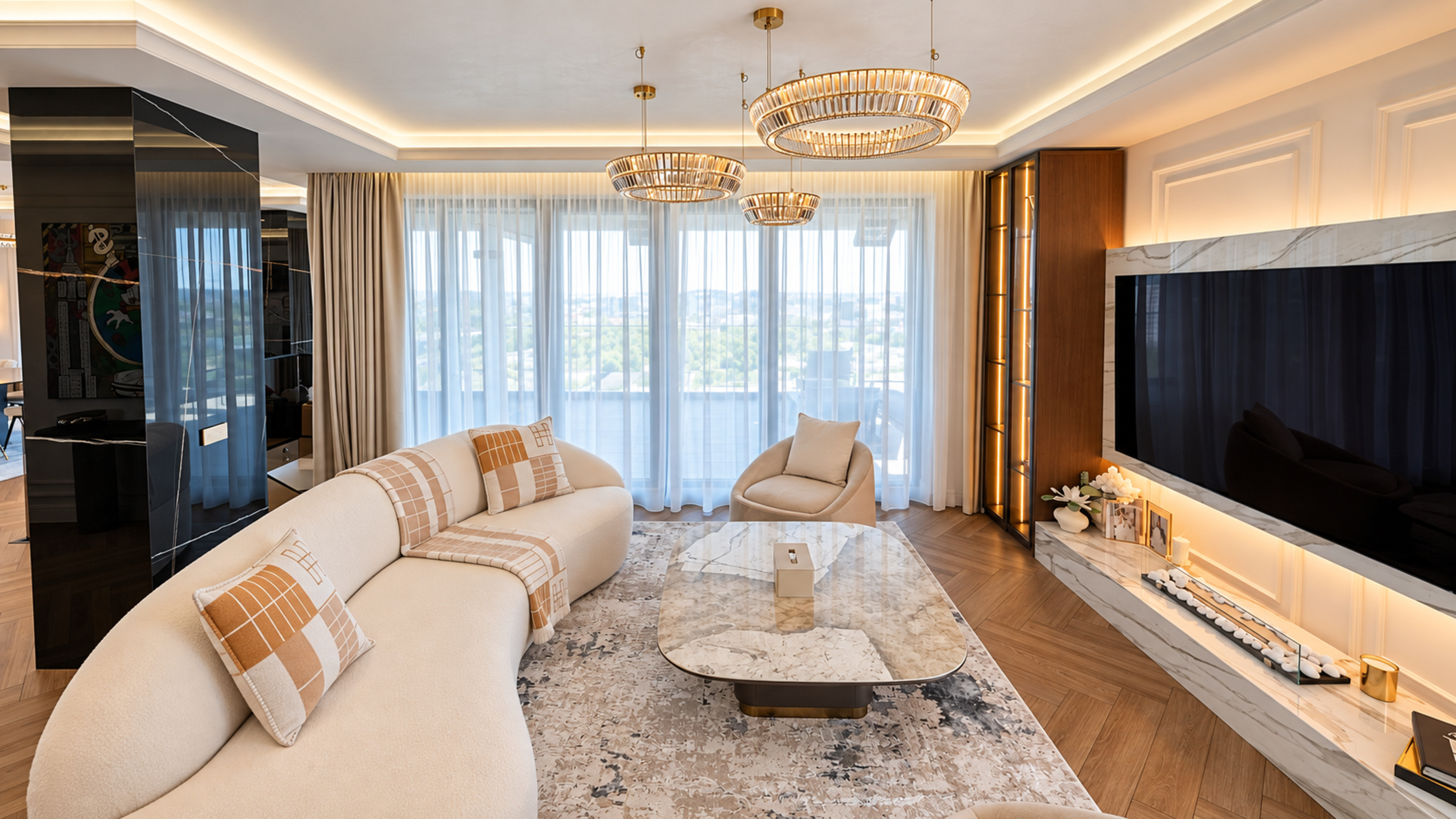 Penthouse pe două niveluri, cu terasă și vedere panoramică